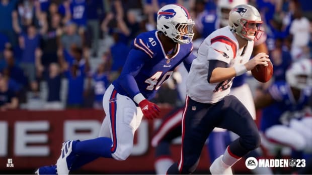 Madden 23 player tackling another player